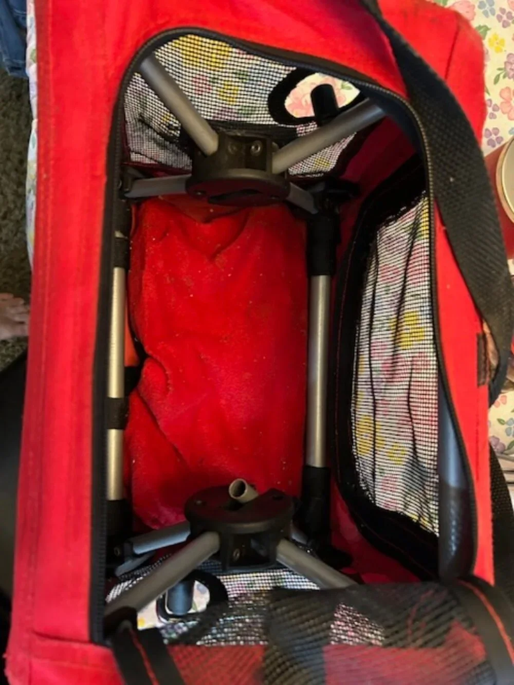 Durable Red Canvas Small Pet Carrier